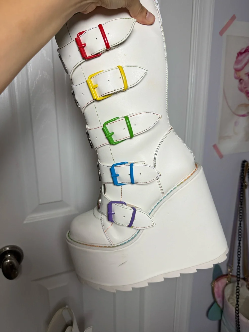 Y.R.U rainbow platform boots